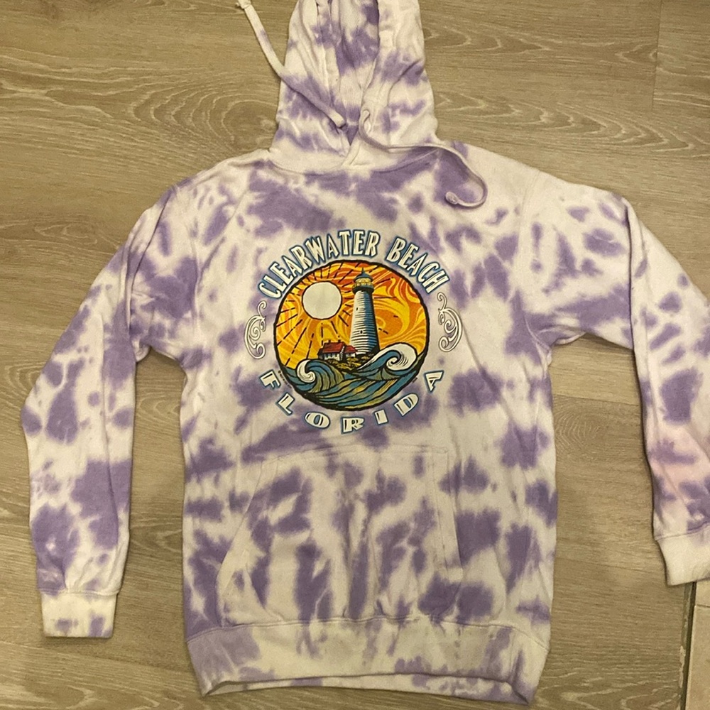 Clearwater Beach, Florida tie-dye hoodie, size small